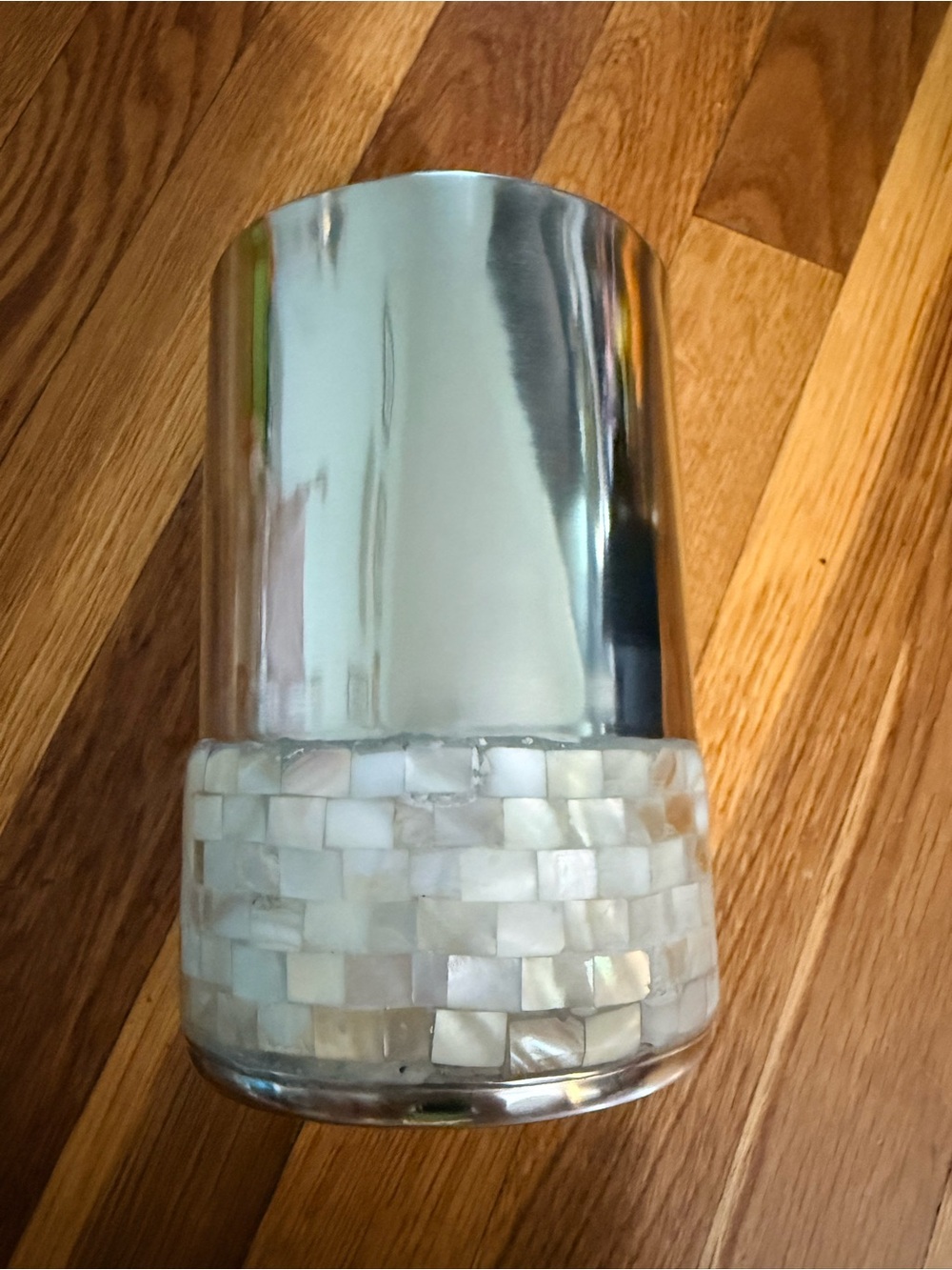 ANNA New York Mother of Pearl Wine Chiller in silver